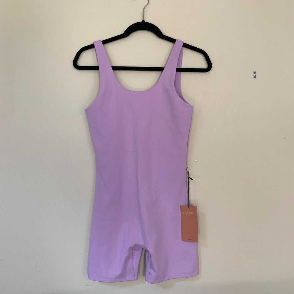Girlfriend Collective Unitard Lilac Bike Short
